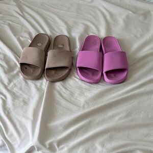 lululemon athletica Pink and Tan Women's Slippers